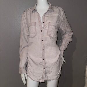 Express Light Gray Button Down Shirt